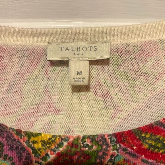 Talbots 100% Cotton Multicolor Sweater Size Medium - Picture 3 of 4